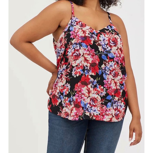 torrid Tops - Torrid Sophie Black Floral Chiffon Cami Top Size 3 3X Plus New NWT
